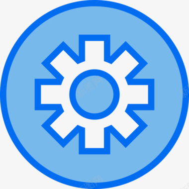 工业界面按钮6蓝色图标图标