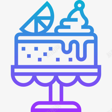 蛋糕甜点和糖果5梯度图标图标