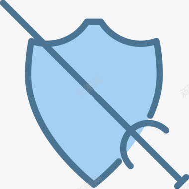 盾牌武器3蓝色图标图标