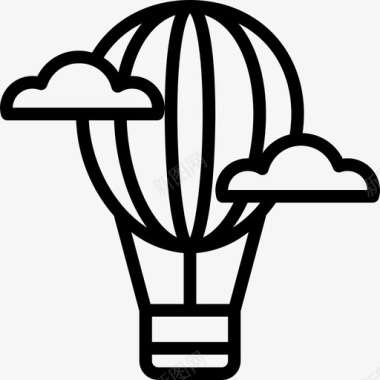 热气热气球safari11直线型图标图标