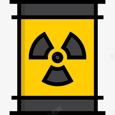 放射性污染13线性颜色图标图标
