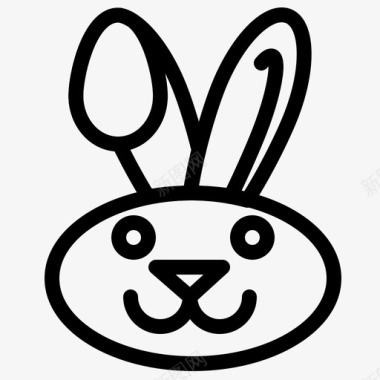 快乐兔子复活节快乐的伊斯特堡线图标图标