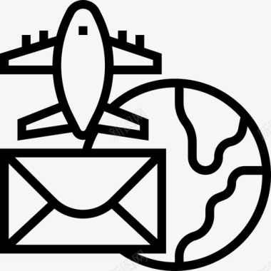 航空邮件邮政要素直邮图标图标