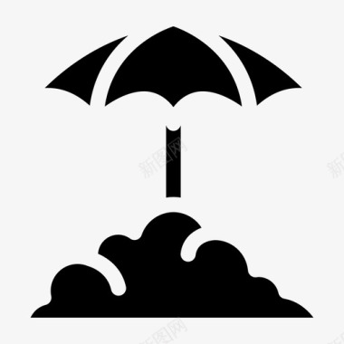 伞雨天气图标图标
