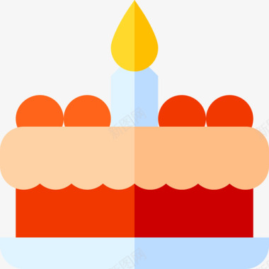 生日蛋糕生活方式16扁平图标图标