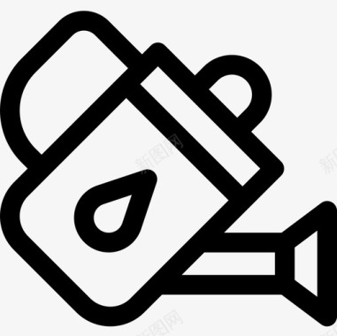 铁色浇水壶水壶农业44线性图标图标