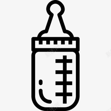 奶瓶刷奶瓶家庭23线性图标图标