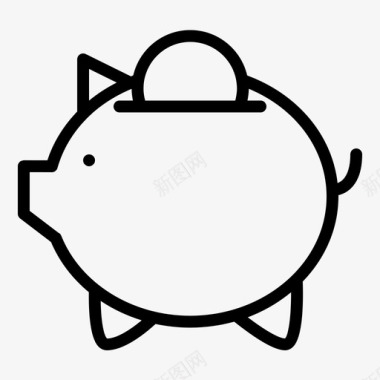 猪商业货币图标图标