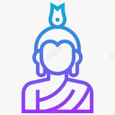 佛陀泰国符号3渐变图标图标