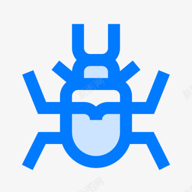 犀牛甲虫昆虫13蓝色图标图标