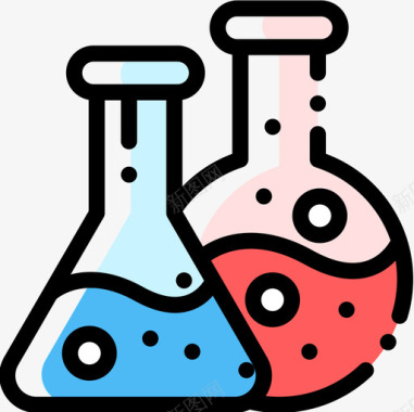 省略烧瓶生物学10颜色省略图标图标