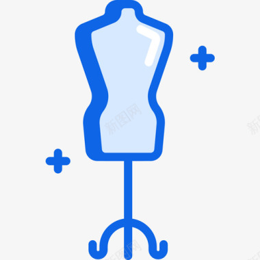 人体模特时尚5蓝色图标图标