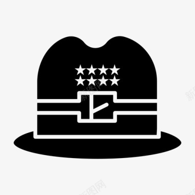 帽子美式美国字形图标图标
