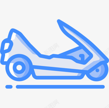 踏板车八十年代16蓝色图标图标