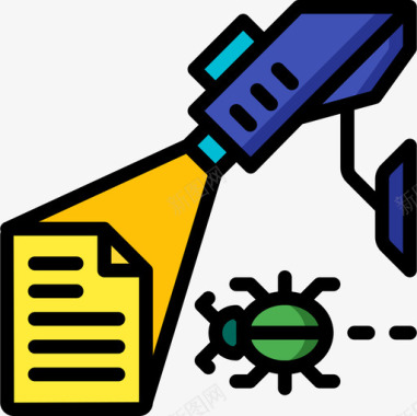 公共标识安全文件网络安全16线性颜色图标图标