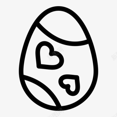 复活节彩蛋装饰心图标图标