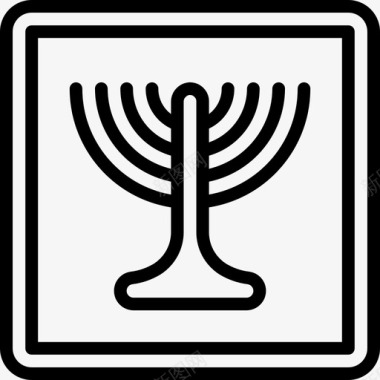 犹太教堂位置8直线图标图标