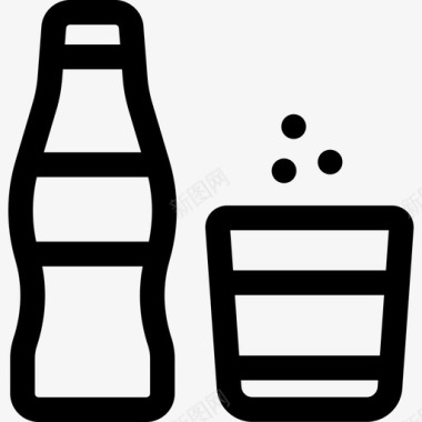 汽水瓶33号酒吧直线型图标图标