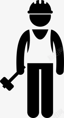 铁锤工锤工建筑工图标图标