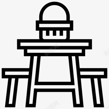 座椅公共办公桌餐厅家具图标图标