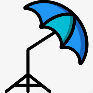 伞摄影32线性颜色图标图标