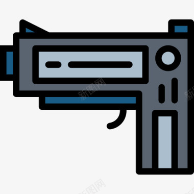 嘻哈矢量枪嘻哈12线性颜色图标图标