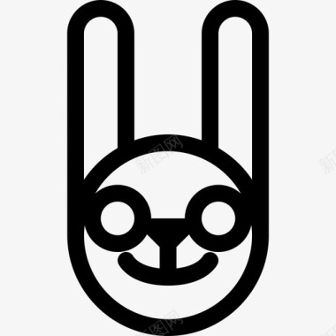 书呆子兔子表情呆子兔子表情动物图标图标