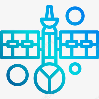 卫星空间和宇宙2线性梯度图标图标