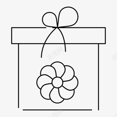 季节礼物盒子花图标图标