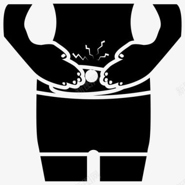 腹痛腹部不适人体各部位物理损伤实心图标包图标