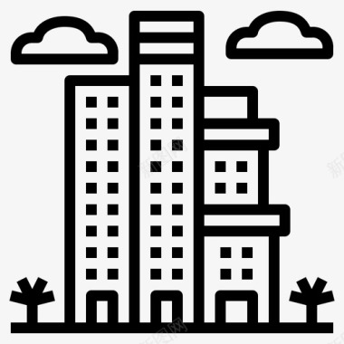 摩天大楼建筑物房地产图标图标