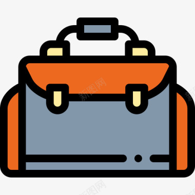 摄影行李箱摄影45线性颜色图标图标