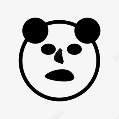 熊猫惊艳动物表情符号图标图标