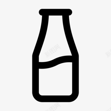牛奶奶瓶玻璃图标图标