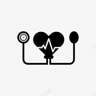 心电图心跳心脏图标图标