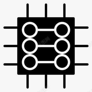 密集的芯片芯片数据网络图标图标