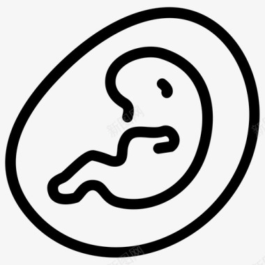 胎儿卵巢中的婴儿胚胎图标图标