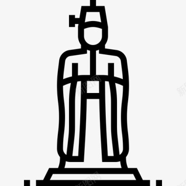 雕像中国符号3直线图标图标