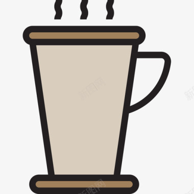 纸杯咖啡36线性颜色图标图标