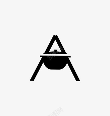 平底锅大锅野营烹饪图标图标
