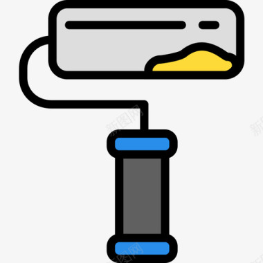 油漆泼墨油漆辊结构98线性颜色图标图标