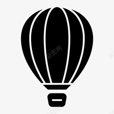 热气热气球飞行运输图标图标