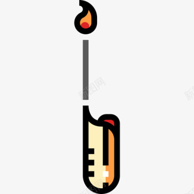 打火机烧烤21线性颜色图标图标