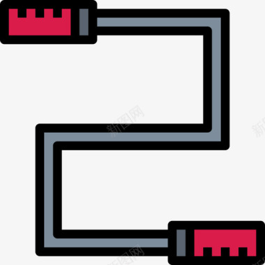线条指南针跳绳健身馆3线条颜色图标图标