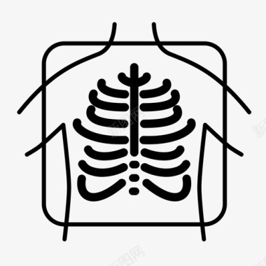 骨骼X光透视片X光身体骨骼图标图标