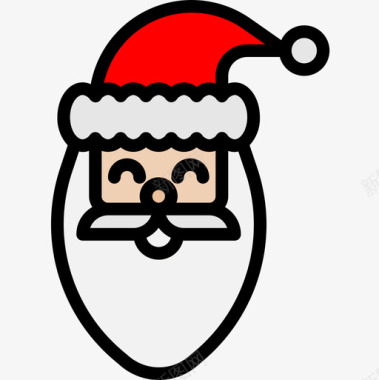 冬天圣诞老人冬天59线性颜色图标图标