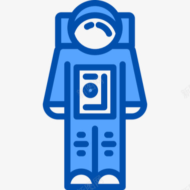 宇航员太空和宇宙4蓝色图标图标