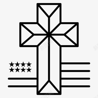 美国教会十字架图标图标