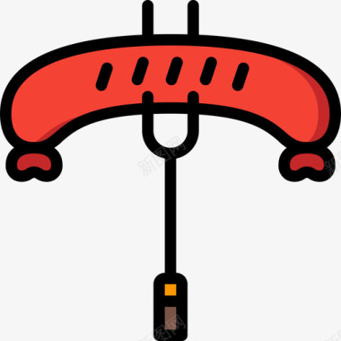 自助餐烤肉香肠烤肉4原色图标图标