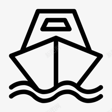 旅游线路船海夏图标图标